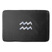 Modern Silver Aquarius Zodiac Sign on Snake Badmat (Voorkant)