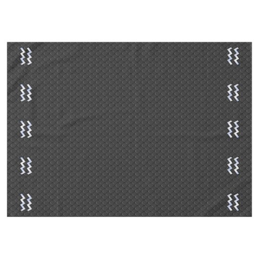 Modern Silver Aquarius Zodiac Sign on Snake Tafelkleed (Voorkant (Horizontaal))