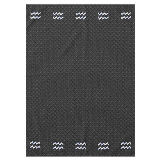 Modern Silver Aquarius Zodiac Sign on Snake Tafelkleed (Voorkant)