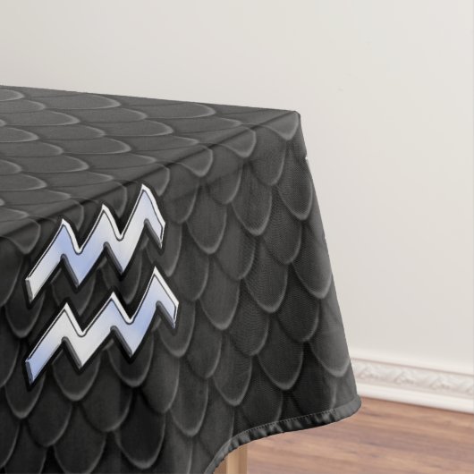 Modern Silver Aquarius Zodiac Sign on Snake Tafelkleed (Voorbeeld)