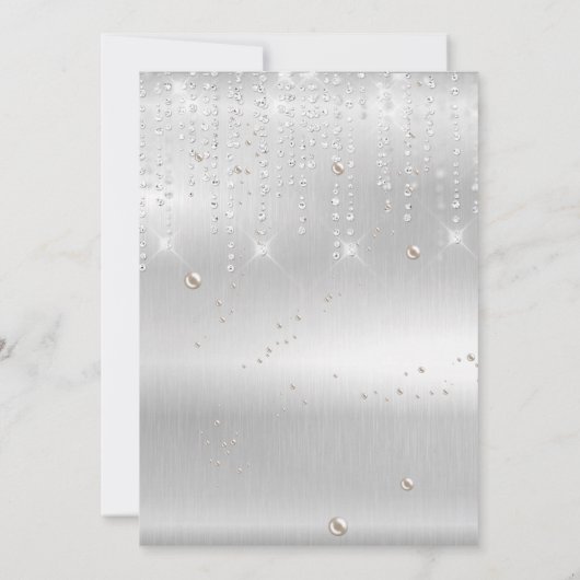 Modern Silver Birthday-uitnodiging Kaart (Achterkant)