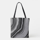 Modern Silver Black Agate Crystal Personaliseer na Tote Bag (Achterkant)