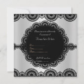 MODERN SILVER BLACK ENGAGEMENT ARTIJ INVITATION KAART (Achterkant)