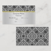 Modern Silver Black Gold Abstract visitekaartje (Voorkant / Achterkant)