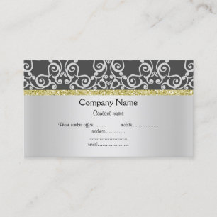 Modern Silver Black Gold Abstract visitekaartje