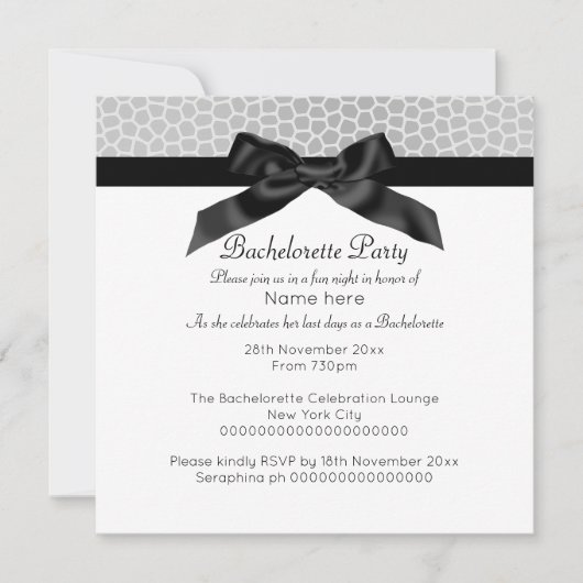 MODERN SILVER BLACK LEOPARD BACHELORETTE KAART (Voorkant)