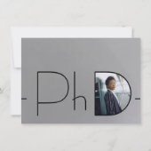 Modern Silver Black Photo PhD-Afstuderen Kaart (Achterkant)