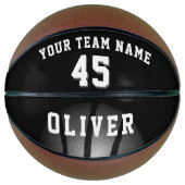 Modern Silver Black Player Team Name Number Basketbal (Voorkant)
