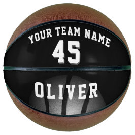 Modern Silver Black Player Team Name Number Basketbal