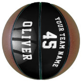 Modern Silver Black Player Team Name Number Basketbal (Verticaal)