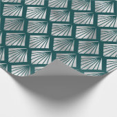 Modern Silver Blauwgroen Elegant Art Deco Cadeaupapier (Hoek)