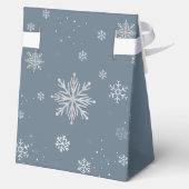 Modern Silver Blue Magical Snowflake Baby Shower  Bedankdoosjes (Achterkant)