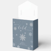 Modern Silver Blue Magical Snowflake Baby Shower  Bedankdoosjes (Open)