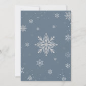 Modern Silver Blue Magical Snowflake Baby Shower  Bedankkaart (Achterkant)