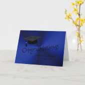 Modern Silver Blue Pet Gefeliciteerd Afstuderen Kaart (Gele Bloem)