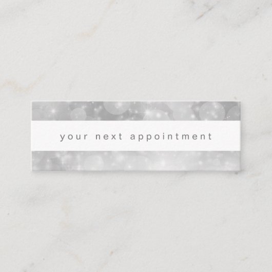 Modern Silver Bokeh-benoeming Mini Visitekaartje (Voorkant)