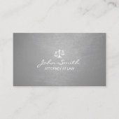 Modern Silver Brushed Texture Lawyer/Attorney Visitekaartje (Voorkant)