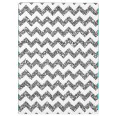 Modern Silver Chevron Monogram Initiaal Clip Board Klembord (Achterkant)