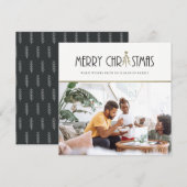 MODERN SILVER CHRISTMAS DOODLE HOLIDAIRE FOTOKAART FEESTDAGENKAART (Voorkant / Achterkant)