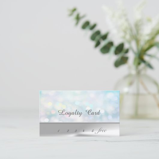 Modern Silver Colorful Bokeh Loyalty Kaart (Staand voorkant)