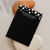 Modern Silver Confetti Dark Linen Earring Display Visitekaartje