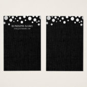 Modern Silver Confetti Dark Linen Earring Display Visitekaartje (Voorkant /achterkant)
