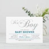 Modern Silver Couple Baby shower Invitation Kaart (Staand voorkant)