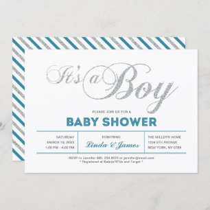Modern Silver Couple Baby shower Invitation Kaart