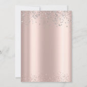 Modern Silver Crown Confetti Roos Gold Sweet 16 Kaart (Achterkant)