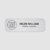 Modern Silver Custom Business Logo en Naamplaatje (Voorkant)