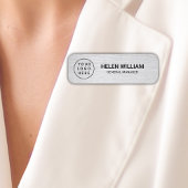 Modern Silver Custom Business Logo en Naamplaatje