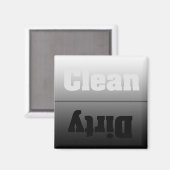Modern Silver Dirty Clean Magnet (Voorkant / Achterkant)