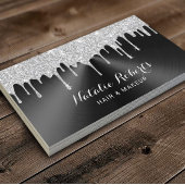 Modern Silver Drift Black Metal Makeup Artist Hair Visitekaartje