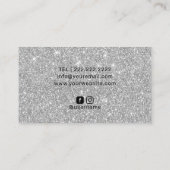 Modern Silver Drift Black Metal Makeup Artist Hair Visitekaartje (Achterkant)