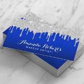 Modern Silver Drift Elegant Royal Blue Salon Spa Visitekaartje