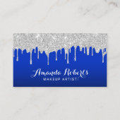 Modern Silver Drift Elegant Royal Blue Salon Spa Visitekaartje (Voorkant)