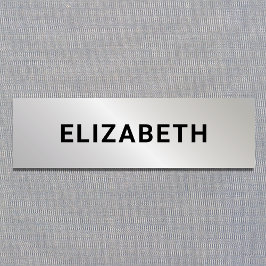 Modern Silver Employee Naamplaatje