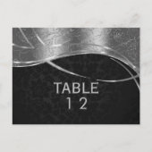 Modern Silver en Black Damask Briefkaart (Voorkant)