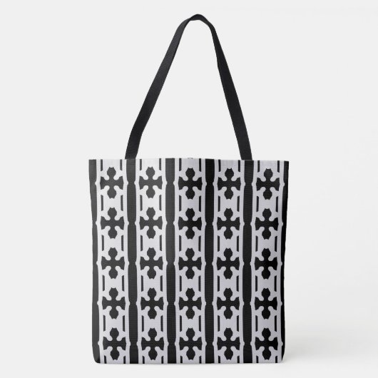 Modern Silver en Black Pattern Tote Bag (Voorkant)