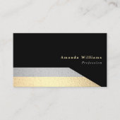 Modern Silver en Gold Foil-effect Visitekaartje (Voorkant)