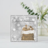 Modern Silver en Gold Magical Starry Kerstmis Feestdagenkaart (Staand voorkant)