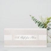 Modern Silver en Linen Gift Cerificate (Staand voorkant)