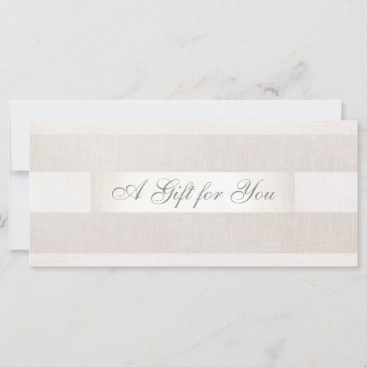 Modern Silver en Linen Gift Cerificate (Voorkant)