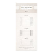 Modern Silver en Linen Monogrammed-prijslijst Reclamekaart (Voorkant)