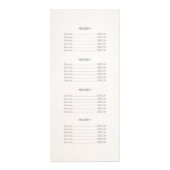 Modern Silver en Linen Monogrammed-prijslijst Reclamekaart (Achterkant)