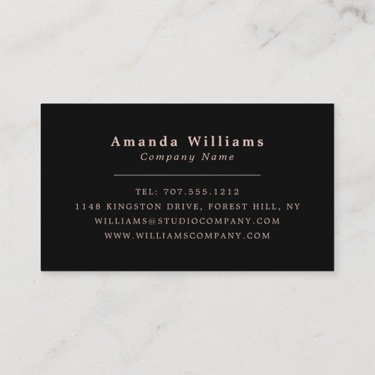 Modern Silver en Roos Gold Foil-effect Visitekaartje (Achterkant)