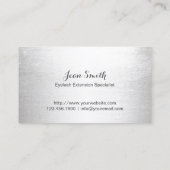 Modern Silver Eyelash Extensions Lashes Visitekaartje (Achterkant)