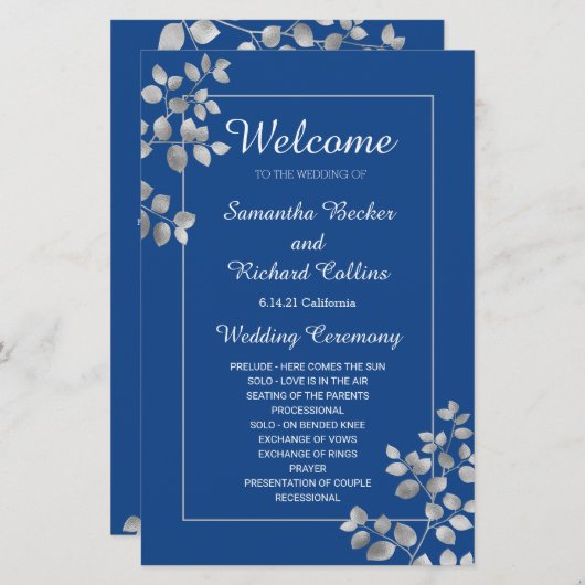 Modern Silver Floral (Voorkant / Achterkant)