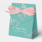 Modern Silver Floral Wedding Favors Box Bedankdoosjes (Voorkant Zijde)