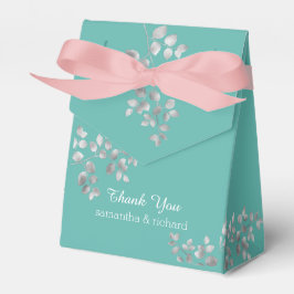 Modern Silver Floral Wedding Favors Box Bedankdoosjes
